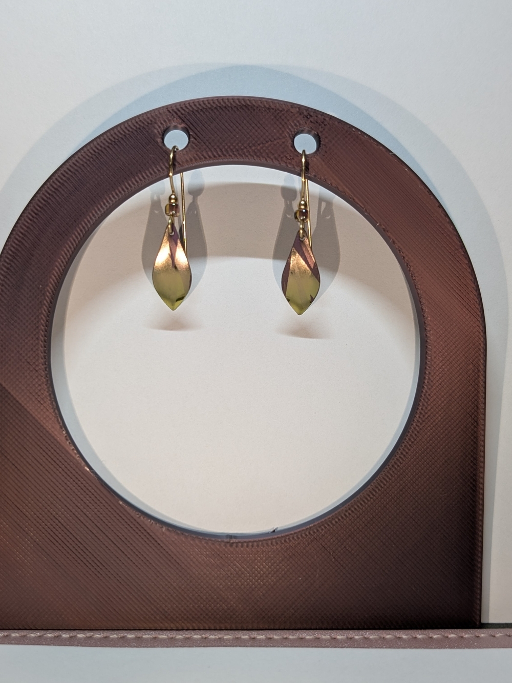 Vintage Holly Yashi Two-Tone Drop Leaf Earrings